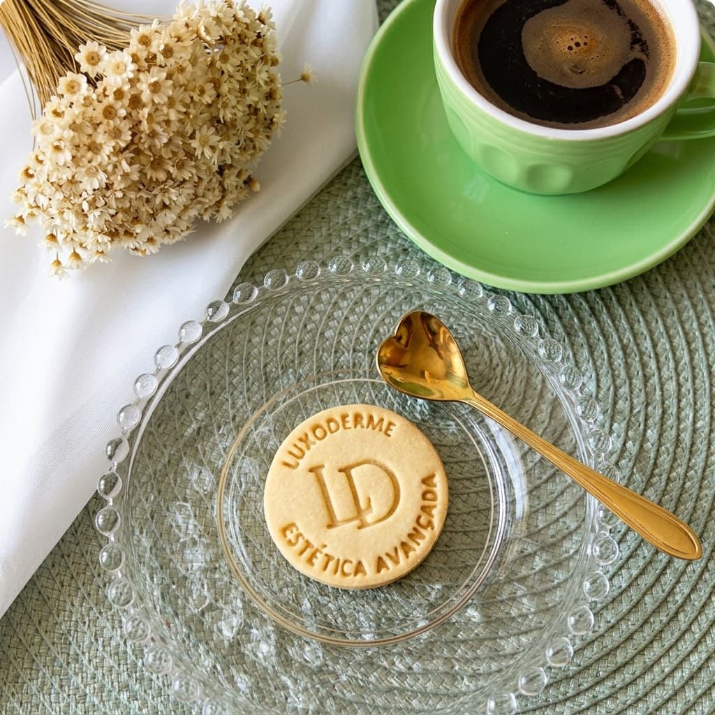 Biscoito com logomarca Luxoderme